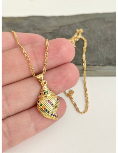COLLAR BAÑADO EN ORO CARACOLA