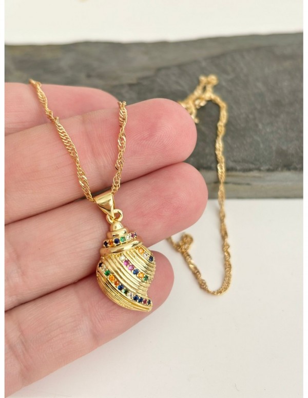 COLLAR BAÑADO EN ORO CARACOLA