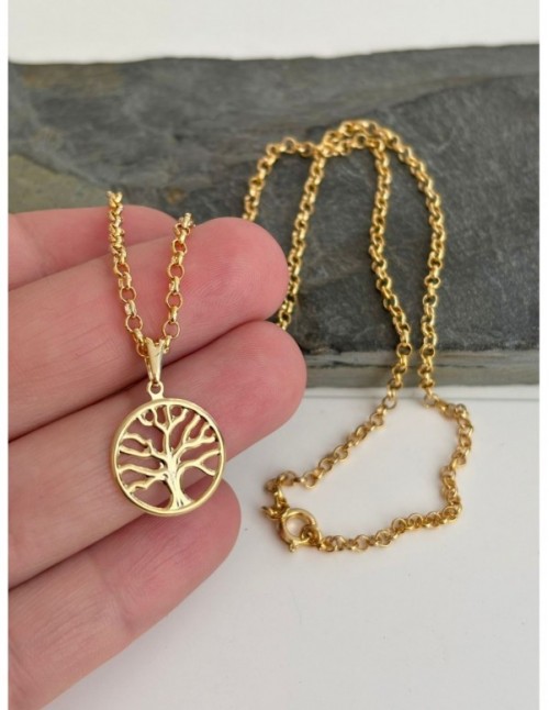COLLAR BAÑADO EN ORO ARBOL DE LA VIDA