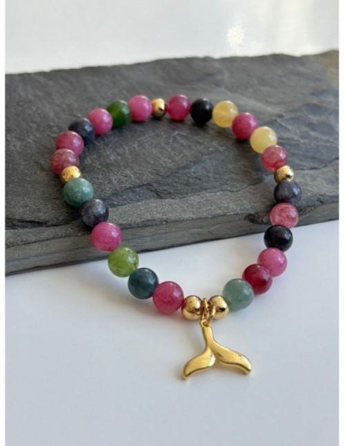 PULSERA BAÑADA EN ORO DIJE COLA DE BALLENA