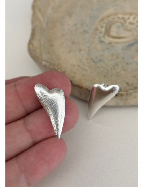 AROS BAÑADOS EN PLATA CORAZON