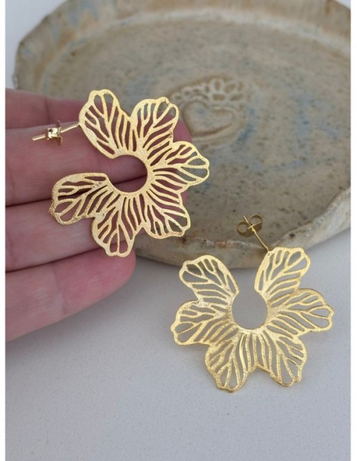 AROS BAÑADOS EN ORO FLOR