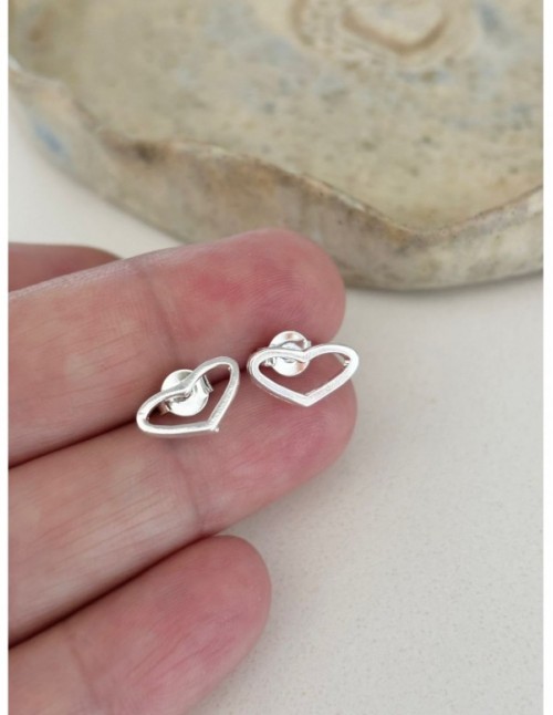 AROS BAÑADOS EN PLATA CORAZON