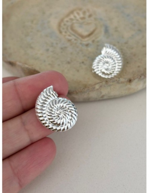 AROS BAÑADOS EN PLATA CARACOLA