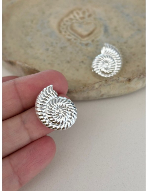 AROS BAÑADOS EN PLATA CARACOLA