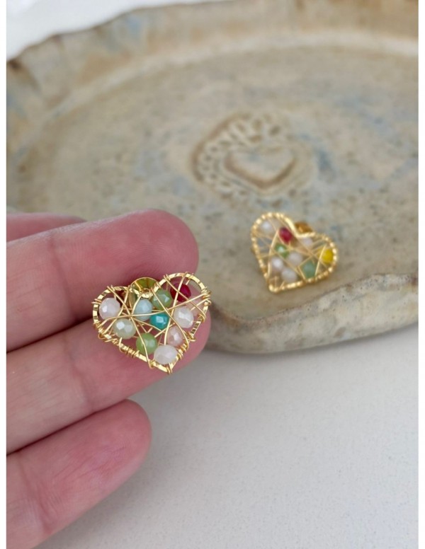 AROS BAÑADOS EN ORO  CORAZON
