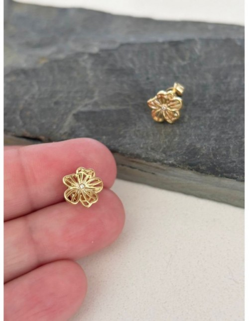 AROS BAÑADOS EN ORO FLOR