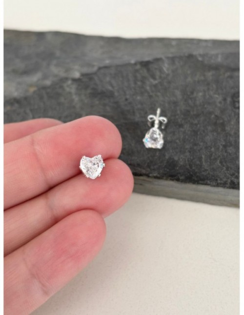 AROS BAÑADOS EN PLATA CORAZON