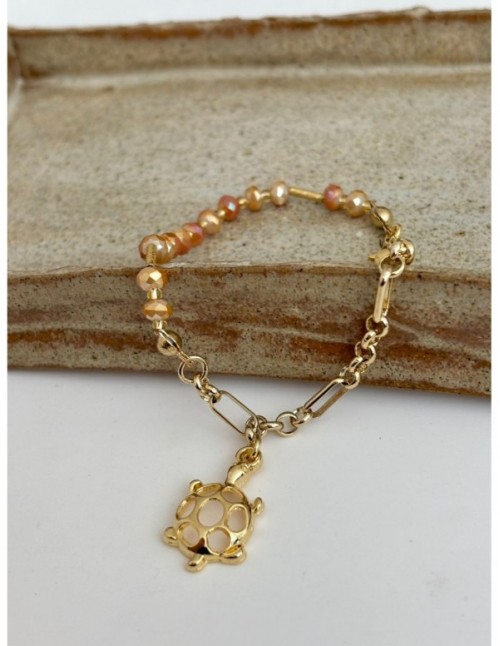 PULSERA BAÑADA EN ORO DIJE TORTUGA