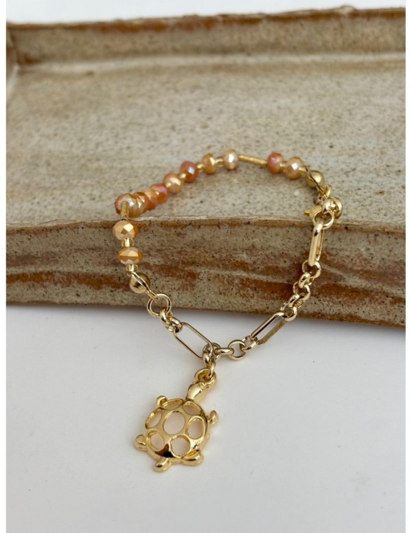 PULSERA BAÑADA EN ORO DIJE TORTUGA
