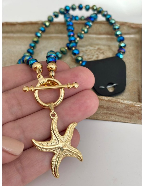 COLLARES BAÑADO EN ORO ESTRELLA DE MAR