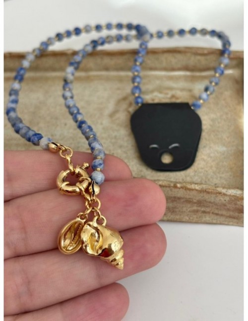 COLLARES BAÑADO EN ORO CARACOLA