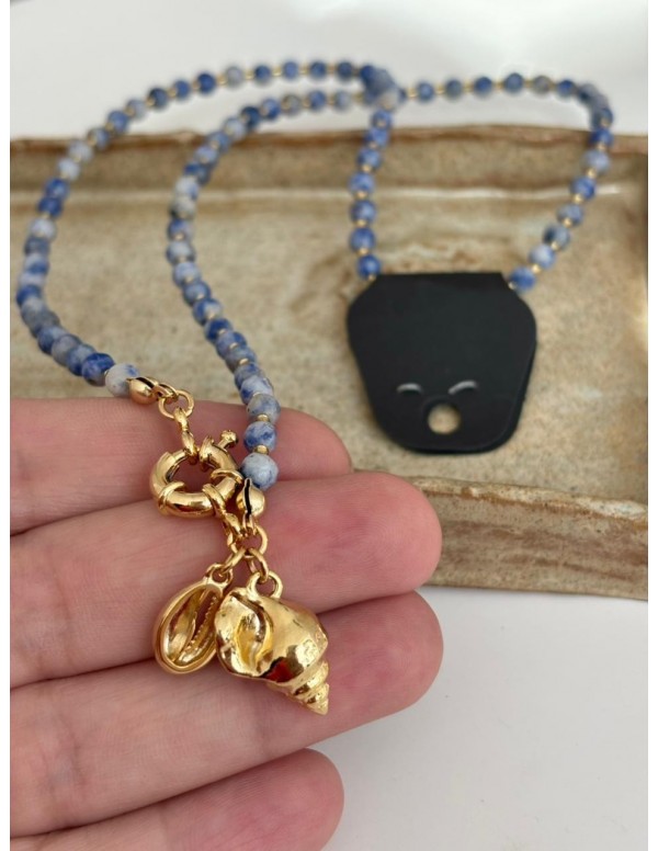 COLLARES BAÑADO EN ORO CARACOLA