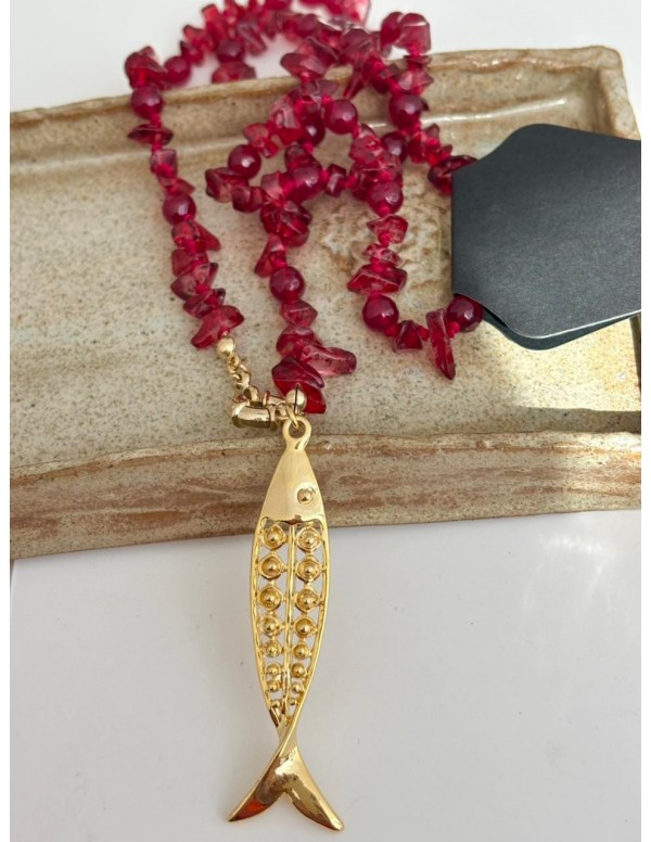 COLLARES BAÑADO EN ORO PEZ