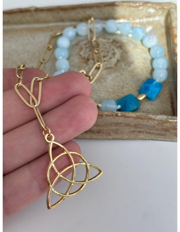 COLLARES BAÑADO EN ORO NUDDO DE TRINIDAD