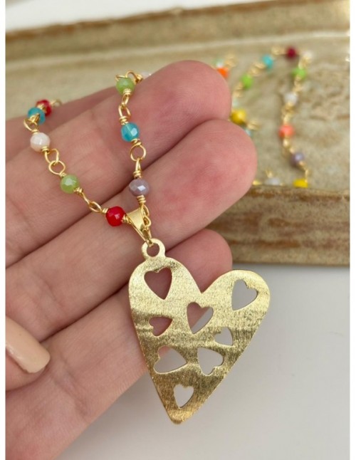 COLLARES BAÑADO EN ORO CORAZONES