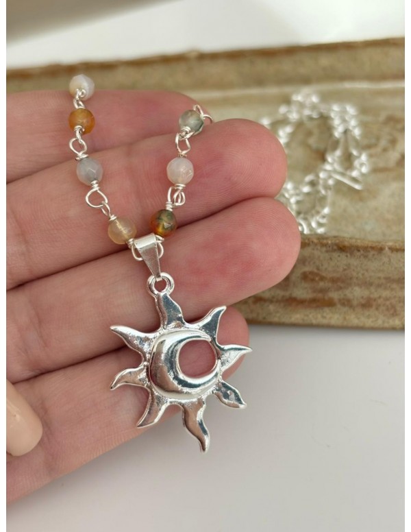 COLLARES BAÑADO EN PLATA SOL Y LUNA