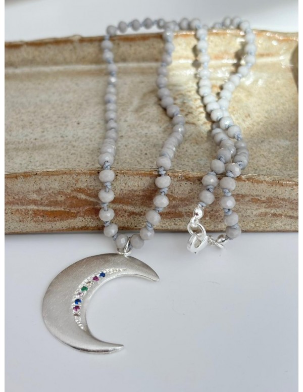 COLLARES BAÑADO EN PLATA LUNA