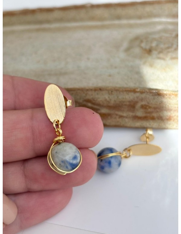 AROS BAÑADOS EN ORO PIEDRA