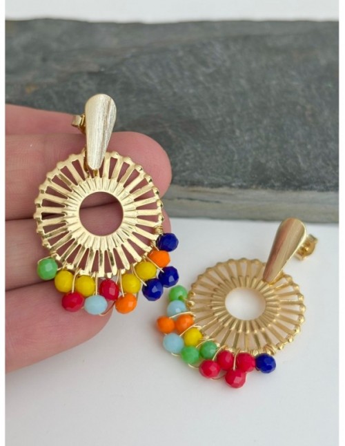 AROS BAÑADOS EN ORO CRISTALES