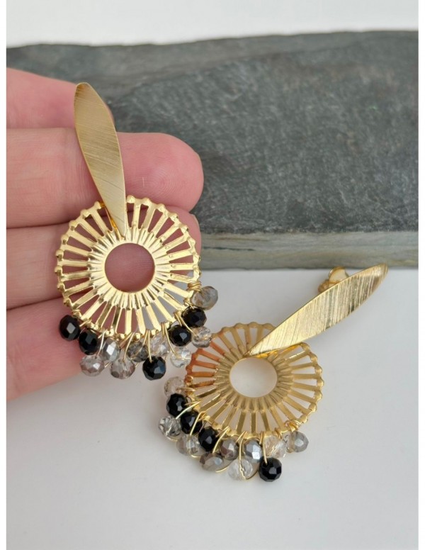 AROS BAÑADOS EN ORO CRISTALES