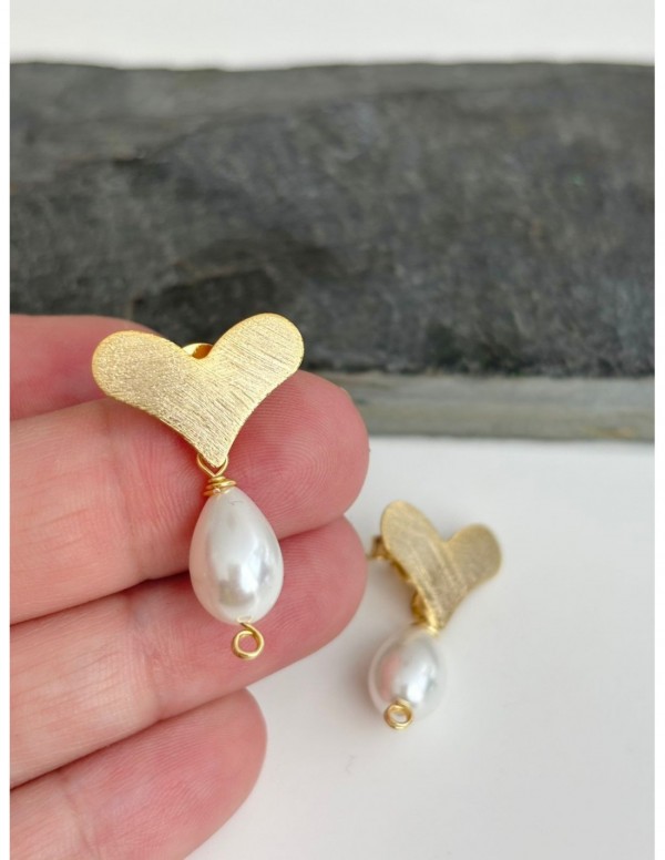 AROS BAÑADOS EN ORO PERLA BLANCA