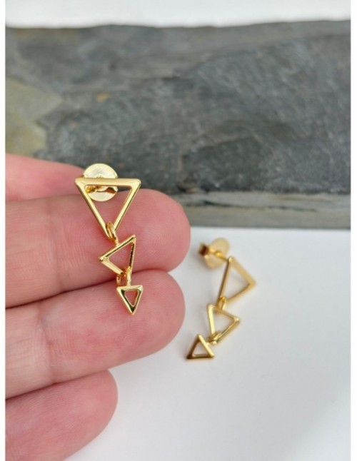 AROS BAÑADOS EN ORO TRIANGULOS