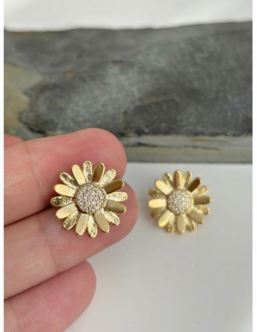 AROS BAÑADOS EN ORO FLOR