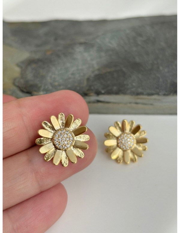 AROS BAÑADOS EN ORO FLOR