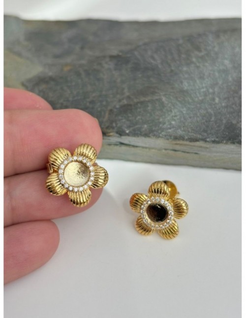 AROS BAÑADOS EN ORO FLOR