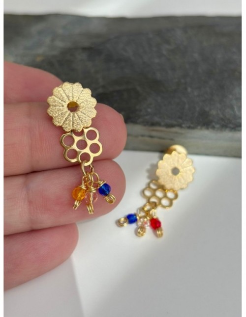 AROS BAÑADOS EN ORO CRISTALES