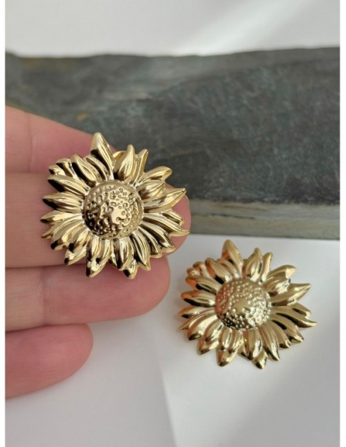 AROS BAÑADOS EN ORO FLOR