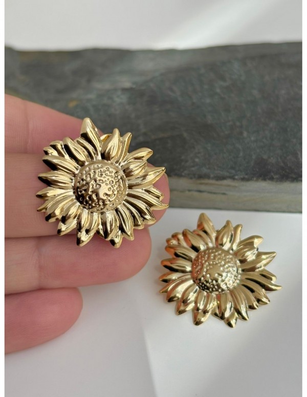 AROS BAÑADOS EN ORO FLOR