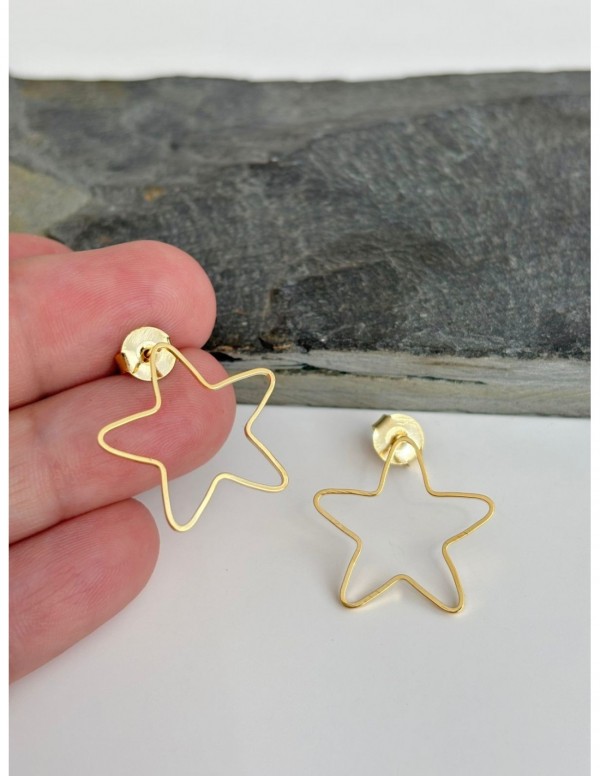 AROS BAÑADOS EN ORO ESTRELLA