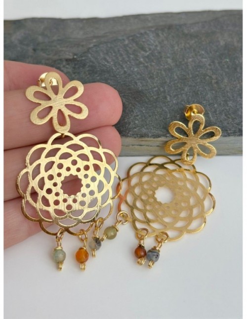 AROS BAÑADOS EN ORO PIEDRAS