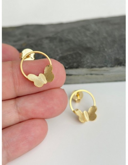 AROS BAÑADOS EN ORO MARIPOSA