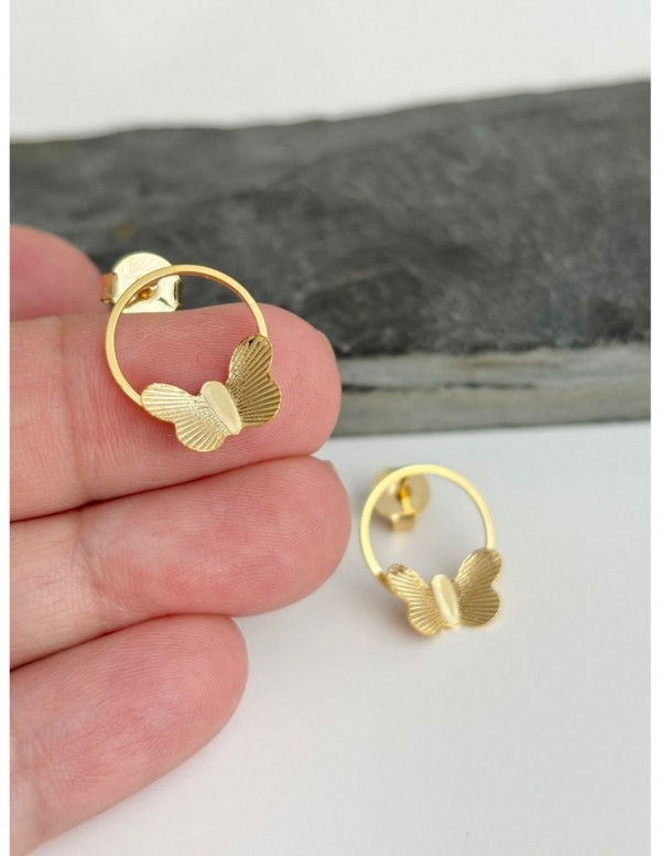 AROS BAÑADOS EN ORO MARIPOSA