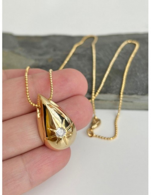 COLLAR BAÑADO EN ORO GOTA