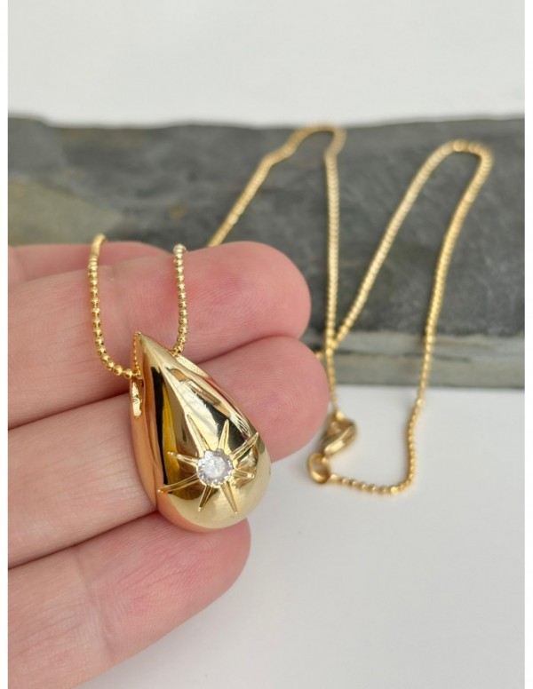 COLLAR BAÑADO EN ORO GOTA