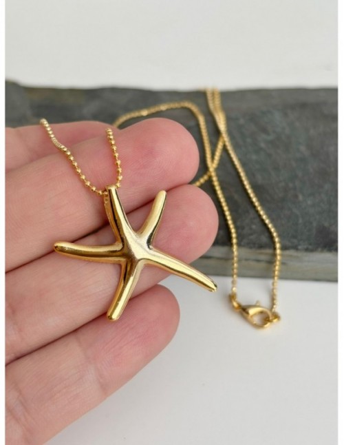 COLLAR BAÑADO EN ORO ESTRELLA DE MAR
