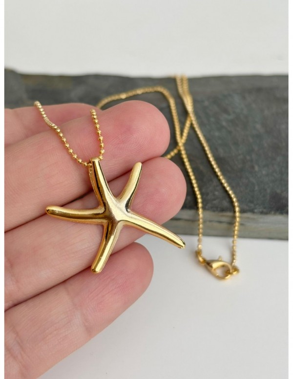 COLLAR BAÑADO EN ORO ESTRELLA DE MAR