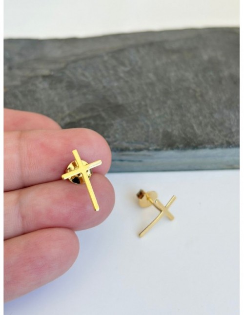 AROS BAÑADOS EN ORO CRUZ