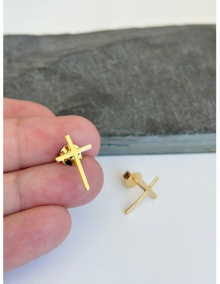 AROS BAÑADOS EN ORO CRUZ