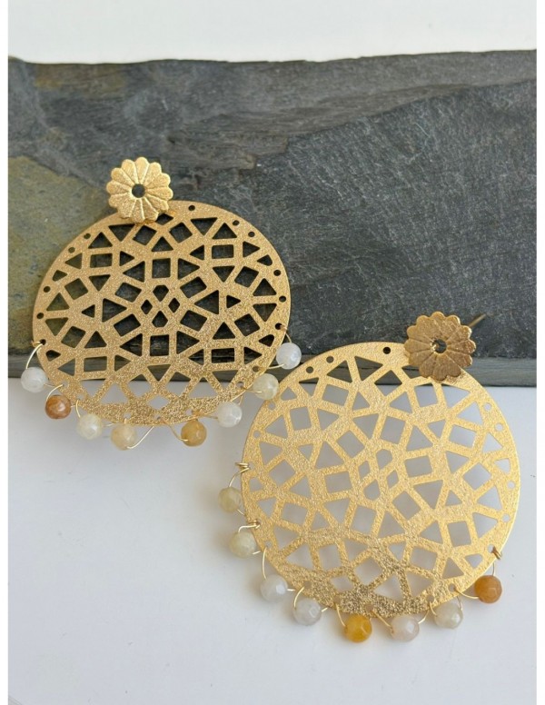 AROS BAÑADOS EN ORO PIEDRAS