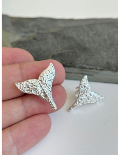 AROS BAÑADOS EN PLATA COLA DE BALLENA