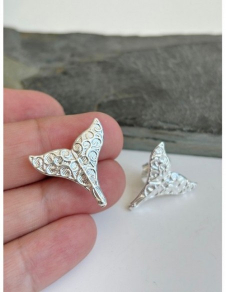 AROS BAÑADOS EN PLATA COLA DE BALLENA