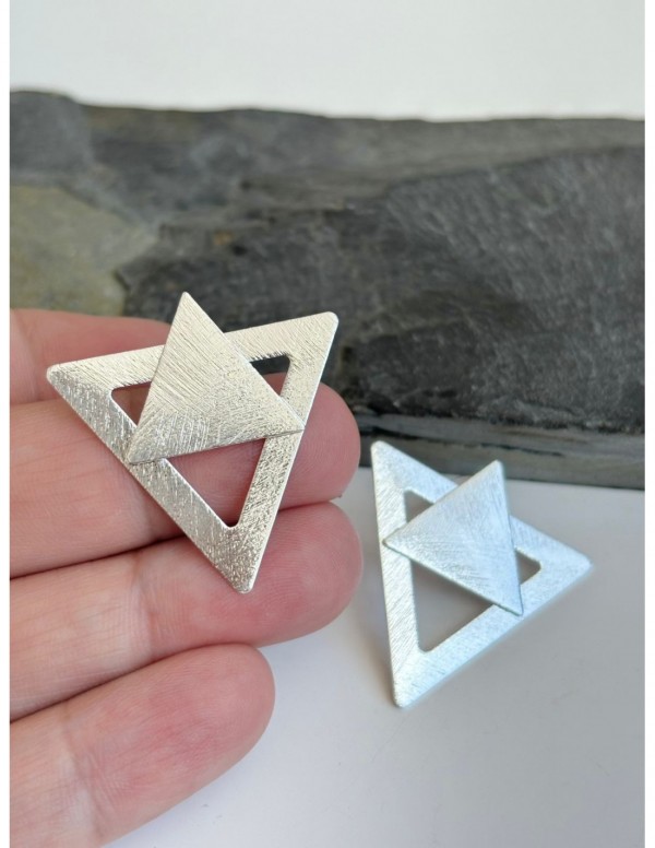 AROS BAÑADOS EN PLATA TRIANGULOS