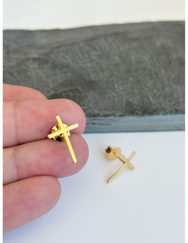 AROS BAÑADOS EN ORO CRUZ