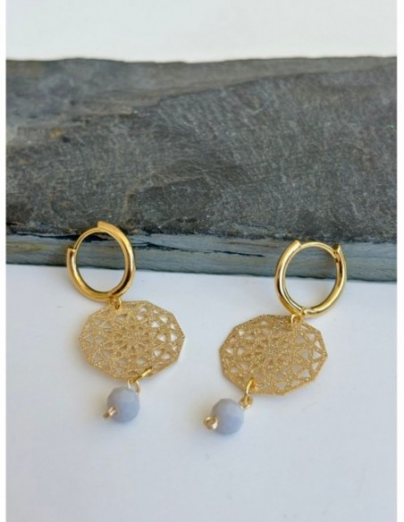 AROS BAÑADOS EN ORO CRISTAL GRIS