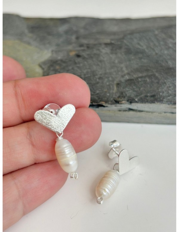 AROS BAÑADOS EN PLATA CORAZON